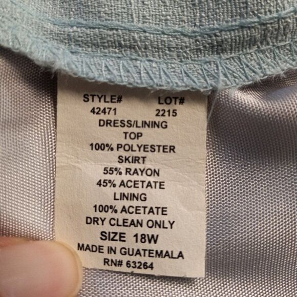 Dressbarn Floral Sheer Overlay light blue Dress - Picture 6 of 7